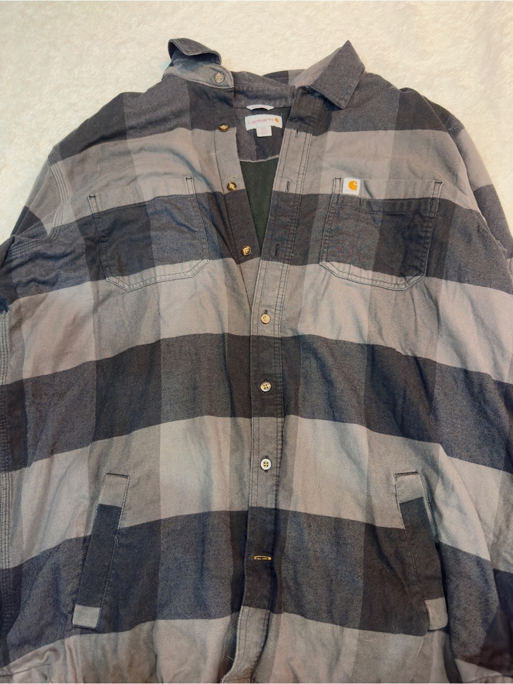 Carhartt Men’s Gray & Black Plaid Lightweight Shirt Jacket